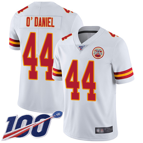 Men Kansas City Chiefs #44 ODaniel Dorian White Vapor Untouchable Limited Player 100th Season Nike NFL Jersey